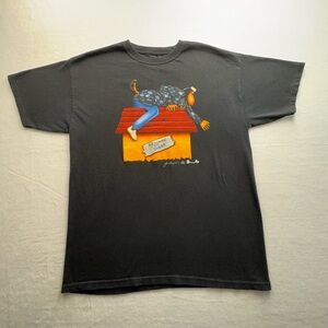 Black Graphic T-Shirt with Beware of dog.